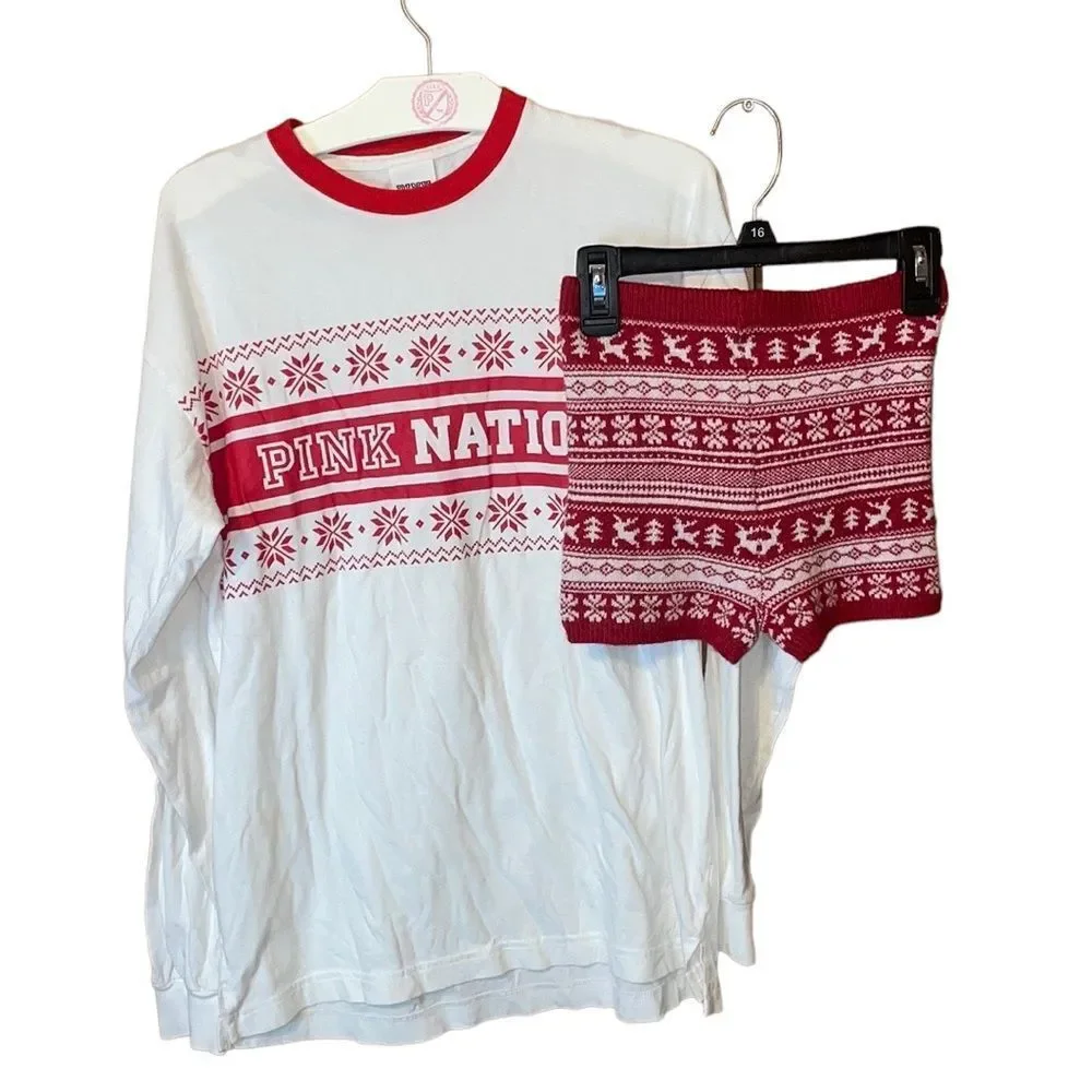 •PINK&F21• NWT MATCHING BUNDLE OF SHIRT/SHORTS SIZE XS/S